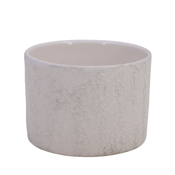 Vaso Reto Branco Coral Cerâmica - 63936