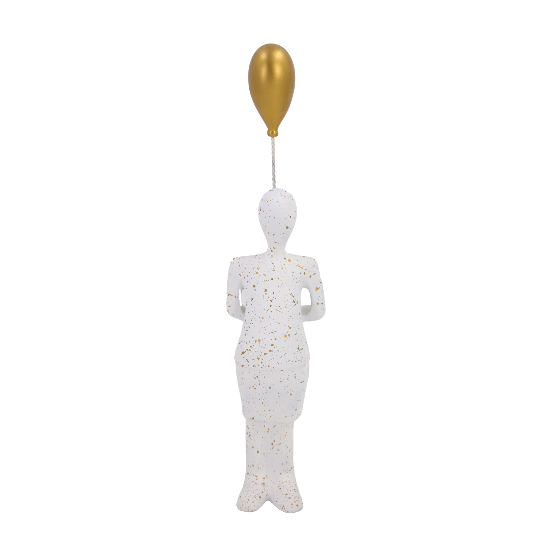 Escultura Menino com Balão Dourado - 63581