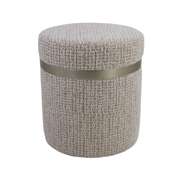 Puff Creme com Arco Metal Champagne - 64116